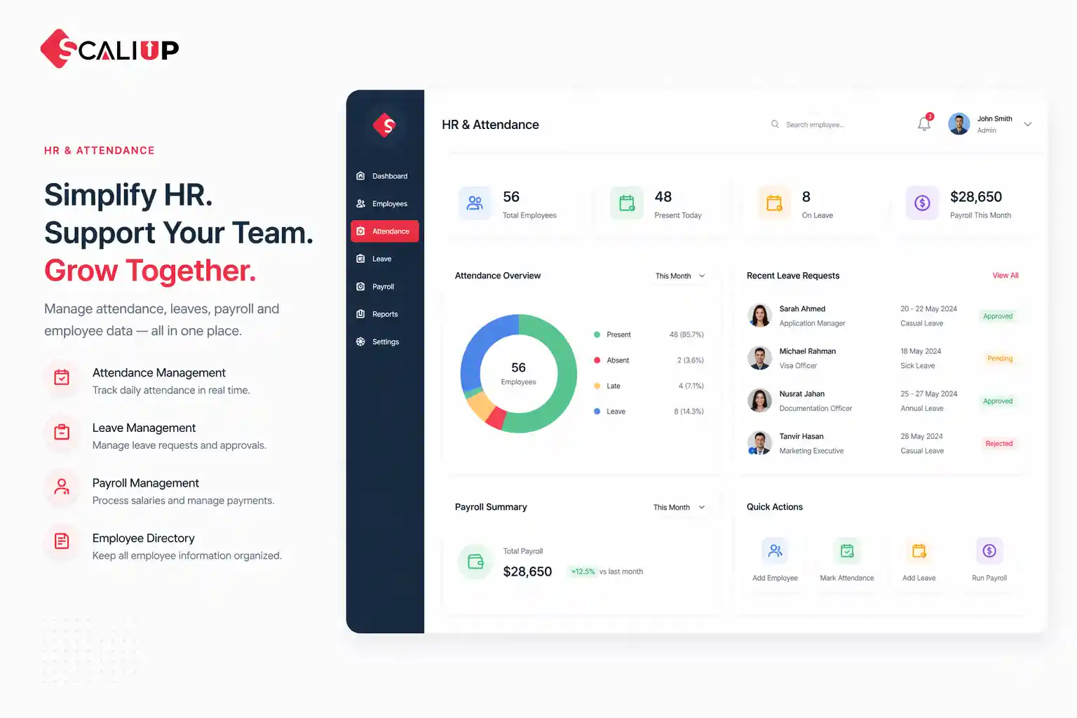 Simplify HR Support Your Team.   Grow Together